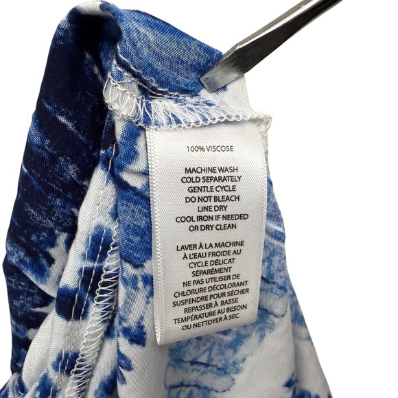 Beachlunchlounge Collection Women's Blue White Floral Tie Dye Midi Dress XS NWT - Picture 4 of 6